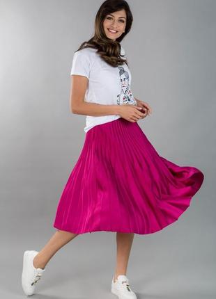 Шикарная пышная юбочка фуксия с кружевными вставками. monsoon