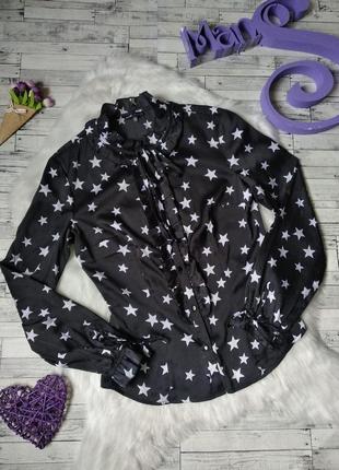 Блузка женская черная в звёзды размер на 46 м2 фото