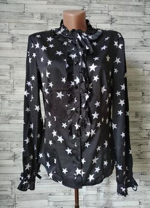 Блузка женская черная в звёзды размер на 46 м