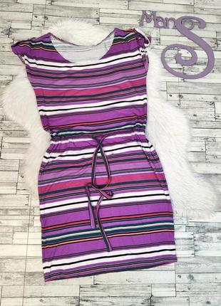 Женское летнее платье фиолетовое в полоску размер 44 s