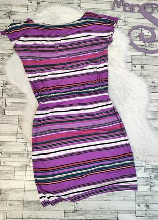 Женское летнее платье фиолетовое в полоску размер 44 s4 фото