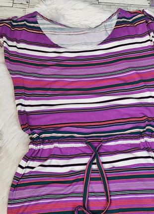 Женское летнее платье фиолетовое в полоску размер 44 s2 фото