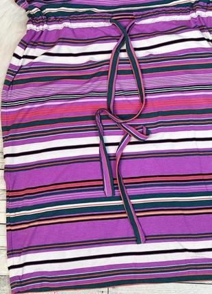 Женское летнее платье фиолетовое в полоску размер 44 s3 фото