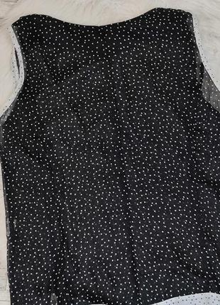 Женский летний костюм s&к блуза и юбка чорного цвета в белый горох размер 48 l5 фото