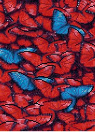 Алмазна мозаїка strateg червоні метелики 30х40 см (hx239) «strateg» (hx239)1 фото