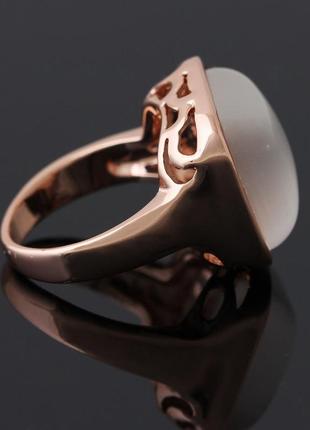 Распродажа украшений шикарное кольцо с натуральным камнем опал позолоченное розовое золото