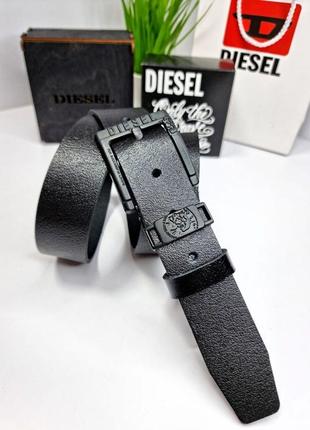 Кожаный ремень diesel дизель 4 см, ремни с логотипом, брендовые ремни, ремень мужской3 фото
