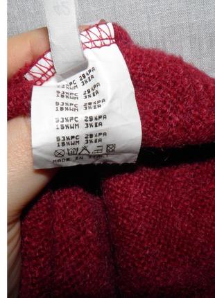 Знижки, акції!!! брендовий светр з італії вовняної оригінальний бордовий хутро4 фото