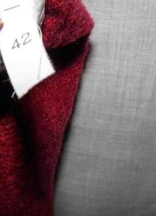 Знижки, акції!!! брендовий светр з італії вовняної оригінальний бордовий хутро5 фото