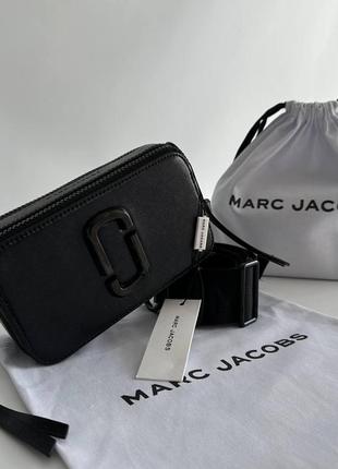 Шкіряна жіноча сумка-клатч через плече marc jacobs snapshot black