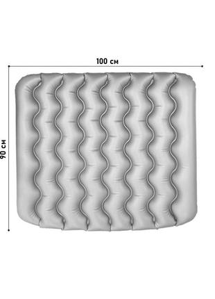 Надувной автомобильный матрас lesko zg-1 gray на заднее сиденье для сна путешествий 90*100*8 см3 фото