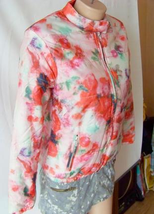 Распродажа дутая короткая цветочная женская куртка м\s4 фото