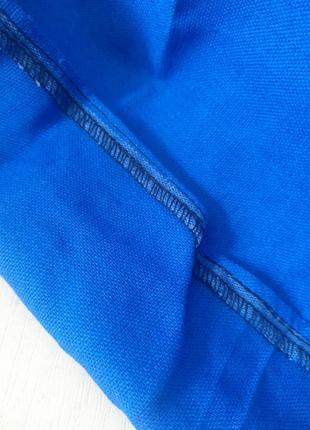 Мужская рубашка вышиванка лен синяя короткий рукав для пары family look р. 42 - 604 фото