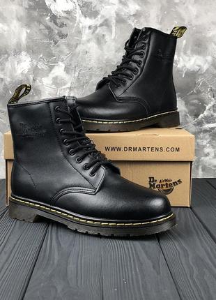 Шикарные мужские ботинки dr. martens 1460 black с мехом зимние /осень/зима/весна😍