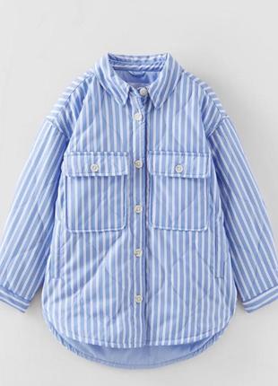 Безумно стильная стёганная куртка-рубашка zara/зара на девочку. испания.