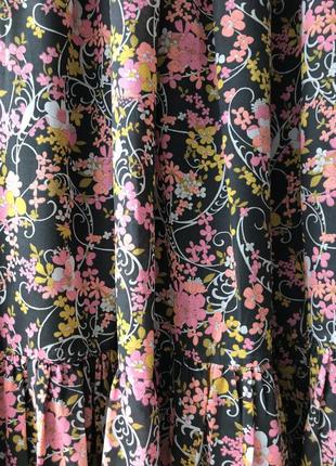 Хлопковая юбка макси в цветочек на резинке6 фото