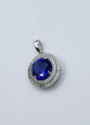 Кулон серебряный с nano сапфиром 2,99 г