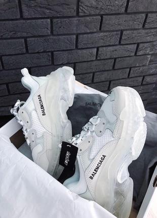 Шикарные женские кроссовки balenciaga triple s clear sole white /весна/лето/осень😍2 фото