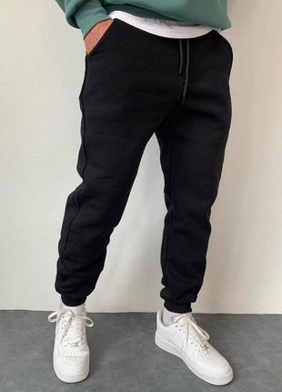 Карго штани на флісі теплі брюки спортивні висока посадка резинки манжети брюки джогери2 фото