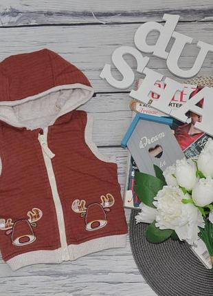 9 - 12 місяців 74 - 80 см натуральний фірмовий жилет жилетка хлопчику tu