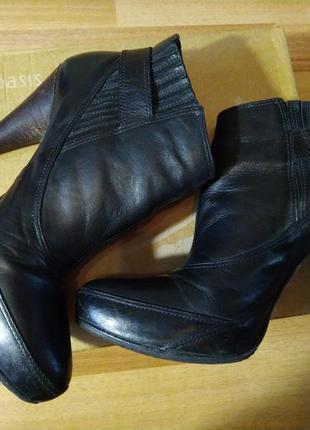 Женские черные кожаные ботинки, ботильоны oasis 41 размер, 27 см по стельке2 фото