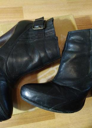 Женские черные кожаные ботинки, ботильоны oasis 41 размер, 27 см по стельке1 фото