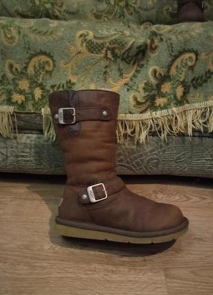 Чоботи ugg kensington brown leather sherpa buckles zip s/n 1969 women