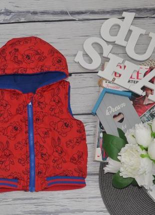 9 - 12 м 74 - 80 см супер модная фирменная красивая теплая жилетка жилет мальчишку looney tunes george