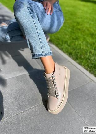 🔥сапоги ami беж кожа.6 фото