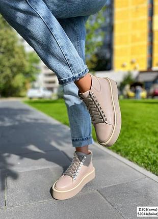 🔥сапоги ami беж кожа.7 фото