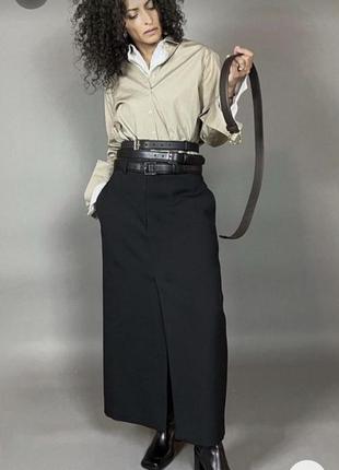 Трендовая классическая  юбка макси длины из шерсти9 фото