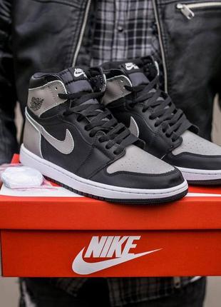 Мужские кроссовки nike air jordan 1 black grey 40-42-44-45