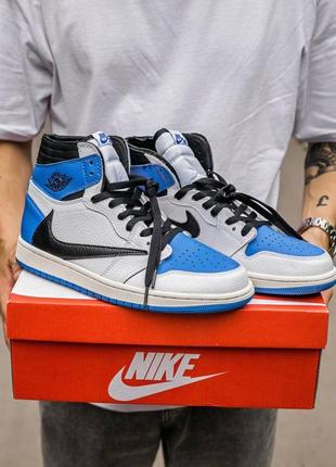 Мужские кроссовки nike air jordan 1 hihg x fragment x trawis scott 40-42-43-44-45