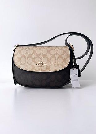 Жіноча брендова шкіряна сумка coach macie saddle bag оригінал сумочка кроссбоді коач коуч шкіра на подарунок дружині подарунок дівчині