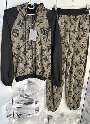 Костюм спортивный туречевица трикотаж вязкая louis vuitton (46 48 50 52 54 р) размеры наши