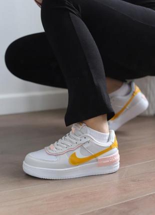 Кроссовки nike air force shadow white/orange2 фото