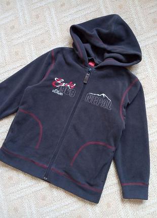 Флисовая кофта на молнии, куртка с капюшоном, флис, на мальчика 8-9 лет, рост 128-134, s.oliver