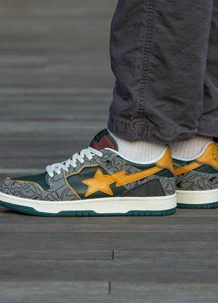 Стильные ядовые кроссовки bape sk8 sta