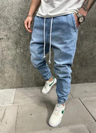 Джинсы мужские с шнурками  ⁇  шикарные повседневные брюки2 фото