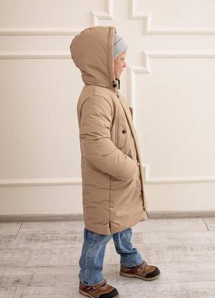 Зимняя куртка длинная на мальчика пальто парка5 фото