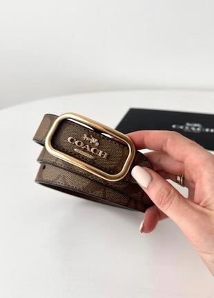 Coach morgan rectangle buckle belt, 25 mm жіночий шкіряний ремінь пояс шкіра коуч коач оригінал пасок на подарунок дівчині подарунок дружині