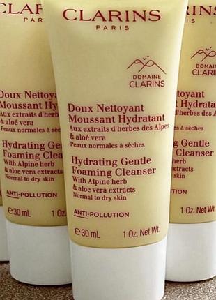 Увлажняющий пенный крем с альпийскими травами clarins hydrating gentle foaming cleanser with alpine herbs