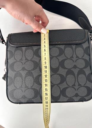 Мужская брендовая кожаная сумочка coach sullivan flap crossbody сумка кроссбоди оригинал коач коуч на подарок мужу парню9 фото