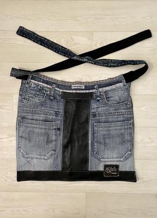 Фартух “prodigy ” 😎 джинсовий унісекс в техніці upcycle на подкладці.