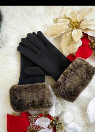 Теплі рукавички з кожушком.1 фото