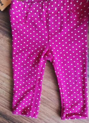 Классные трикотажные лосины, штанишки h&m на 6-9 месяцев.