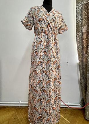 Платье платье длинное макси 40/l короткий рукав