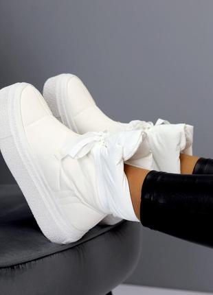 Дутики "bago", белый, экокожа/плащевка