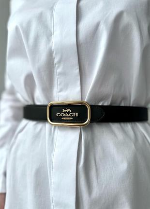 Coach morgan rectangle buckle belt, 25 mm жіночий шкіряний ремінь пояс шкіра коуч коач оригінал пасок на подарунок дівчині подарунок дружині