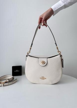 Женская брендовая кожаная сумочка coach ella hobo bag сумка кроссбоди хобо оригинал кожа коач коуч на подарок жене подарок девушке1 фото